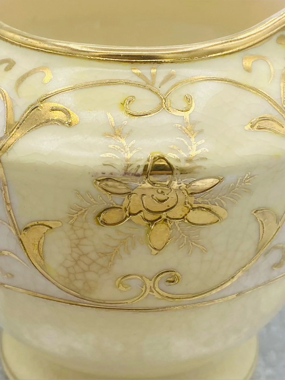 Antique Hand Painted Moriyama Mori-Machi Porcelain Creamer Gold Trim Japan